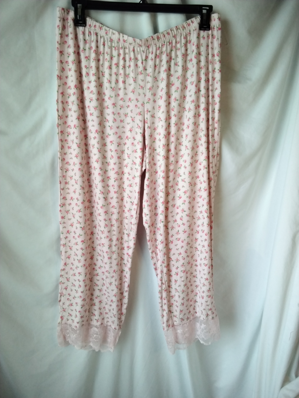 Charter Club Pink Floral Lace-Trim Pajama Pants